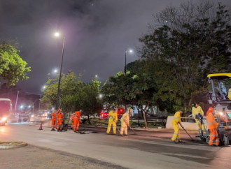 Avenida Canal tem obras de recapeamento asfáltico realizadas