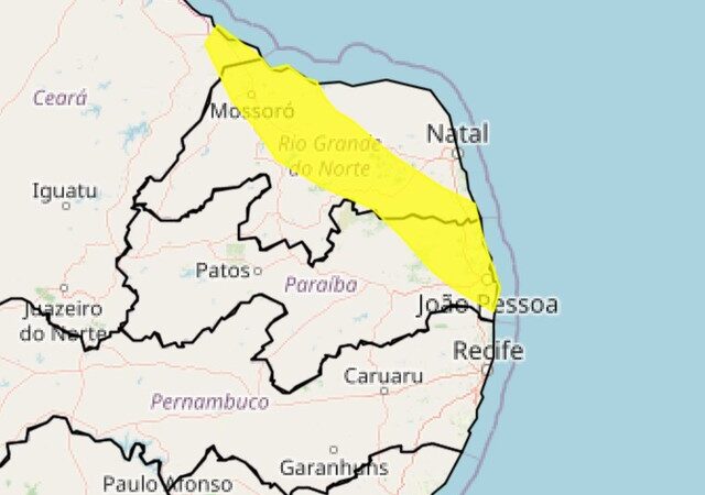 Inmet emite alerta de chuvas intensas para João Pessoa e mais 55 cidades na Paraíba