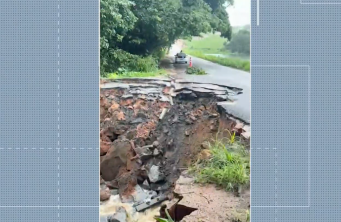 Cratera se abre após fortes chuvas e rodovia PB-032 é interditada parcialmente; veja o que muda