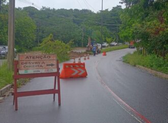 Chuva: Ladeira do Timbó é interditada no sentido Centro/bairro