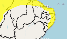 Inmet renova alertas de chuvas para esta sexta-feira em 96 cidades da Paraíba