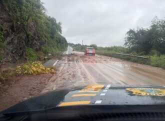 Queda de barreira bloqueia parcialmente trecho da BR-230 em Riachão do Bacamarte, no Agreste