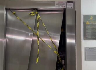 Elevador despenca em prédio no Altiplano, em João Pessoa, e deixa mulher e duas crianças feridas