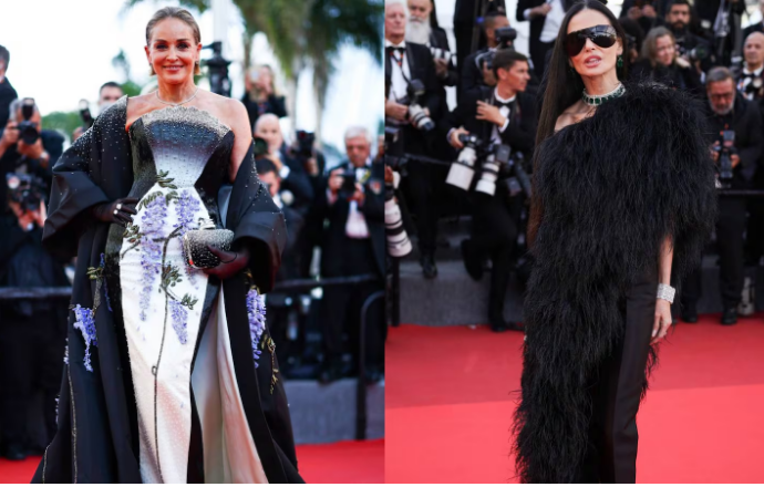 Musas 60+! Demi Moore e Sharon Stone roubam a cena no tapete vermelho de Cannes