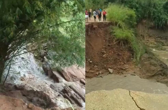 Chuvas provocam rompimento de barragem em Lagoa Seca; veja as imagens