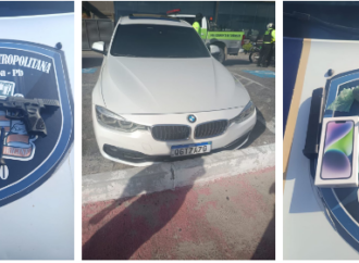 Dupla é presa com armas e drogas dentro de carro de luxo, em João Pessoa