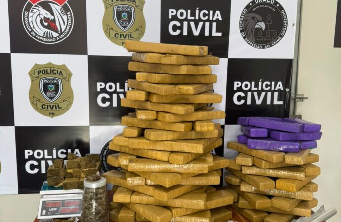Polícia Civil prende três pessoas e apreende grande quantidade de drogas em Campina Grande