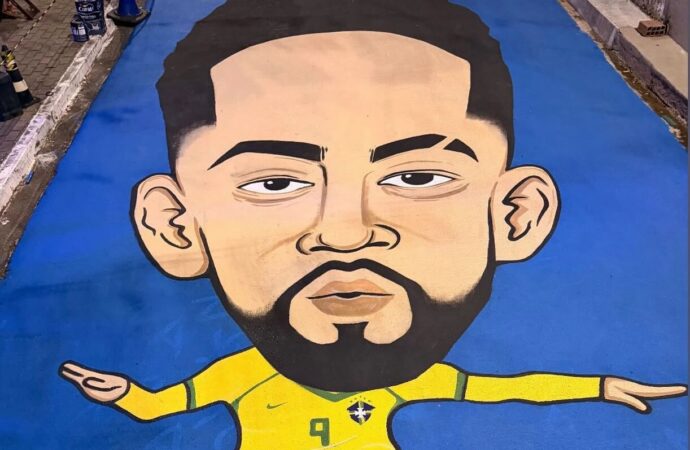 Matheus Cunha é homenageado com pintura em rua de João Pessoa; confira imagens