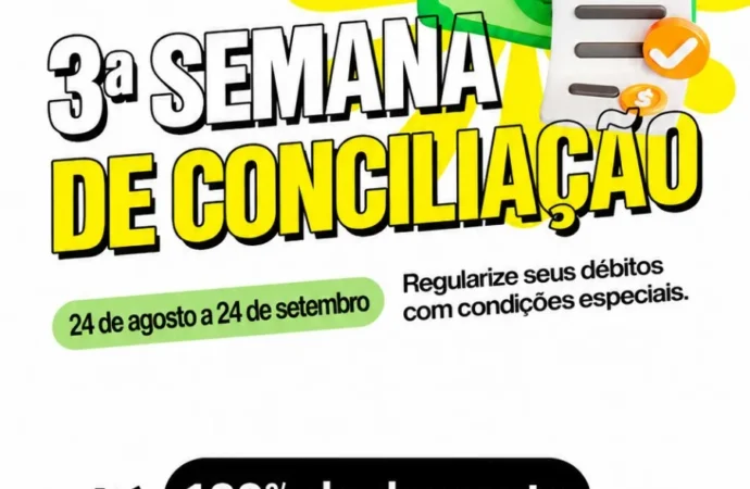 Prefeitura de Monteiro prorroga 3ª Semana de Conciliação com anistia de multas e remissão de juros até 24 de setembro