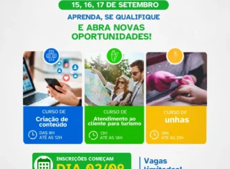 João Pessoa abre 90 vagas em cursos profissionalizantes gratuitos